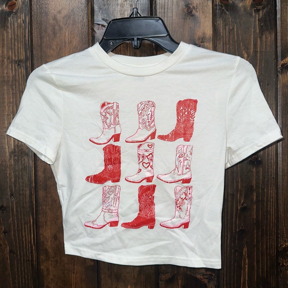 Red and White Graphic T-Shirt